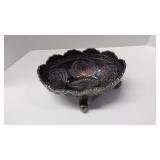 vintage carnival Glass footed bowl 8.5 in Long