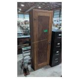 oak one door storage cabinet 24 x 74 x12