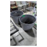 pair of large plastic flower pots