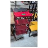 red bookshelf