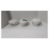 3 Lenox butterfly meadow covered bowls 7-in