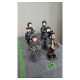 six Christmas Carol or figures 10 in tall