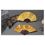 Oriental fans and folding decorative screen