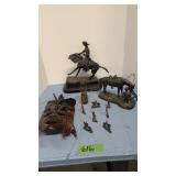 statues, mask, metal soldiers