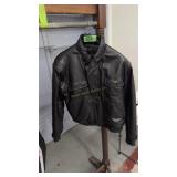 black leather riding jacket with insule vest by