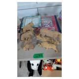 animal figures clock etc