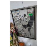 large mirror with Lady figure