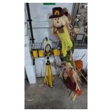 halogen shop light and Halloween decorations