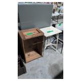 wicker table with wooden box
