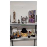 dvds, hat, decorative items as shown
