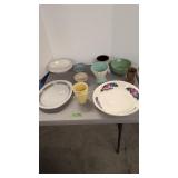 vintage glassware pottery etc as shown