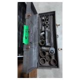 toolbox with 3/4-in drive sockets wooden box