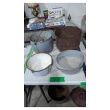 iron and agateware pots