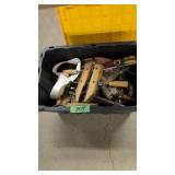 tub of bar clamps and c clamps