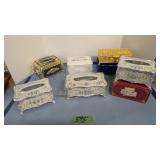 lot of decorative tissue boxes