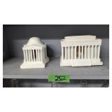 Lincoln and Jefferson memorial decorative