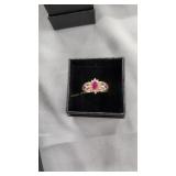 10 karat gold and ruby ring 3.7 g size 7.75