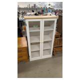 double door glass storage cabinet