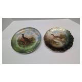 pair of Victorian game plates 9.5 in and 10 in