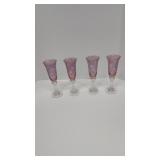 cranberry thumbprint wine goblets 8.75 in tall