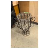 large glass vintage flower urn 20 in tall