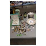 Wade figures Roseville McCoy China jewelry etc