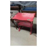 red painted open face Wash stand with drawer