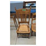 cane seat pressed back chair