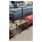 pm antique small stands with drawer and tri-foot