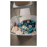 large tub vintage Blue Christmas balls