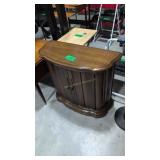 record cabinet and floor lamp
