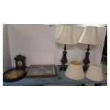 clocks, table lamps