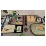 vintage framed girly prints basket door knocker