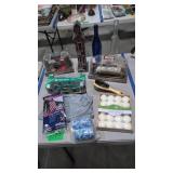 toy vehicles flag bottles etc