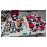 toys, DVDs etc