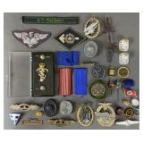 36pc WWII German Pins & Patches+