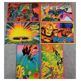 6pc 1971 Psychedelic Marvel Birthday Cards