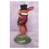 Antique Cast Iron Rabbit w/Hat Doorstop