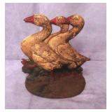 Vintage Cast Iron Three Geese Doorstop