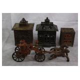 Antique Cast Iron Banks & Toy