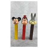 Mickey, Goofy & Bugs Bunny Footless Pez Dispensers