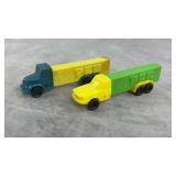 2pc Vtg Tractor Trailer Footless Pez Dispensers
