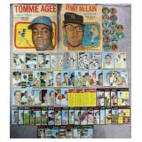 64pc 1970-71 Topps Baseball Cards w/ HOF & Coins
