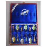 Vinatge Silverplate & Enamel Demitasse Spoon Set
