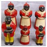 6pc Vtg Black Americana Plasticware