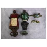 6pc Vtg Black Americana Cast Iron Memorabilia