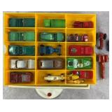 19pc Vtg Die-Cast Cars+ w/ Aurora Case