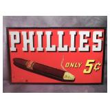 Vintage Phillies Cigars Tin Sign
