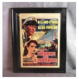 Framed 1957 Lisbon Belgian Poster