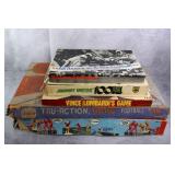 5pc Vtg Football Games w/ Tru-Action Football